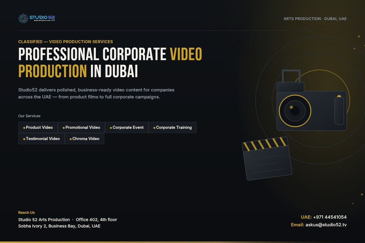 Dubai, Photo & Video, Professional Corporate Video Production Services In UAE