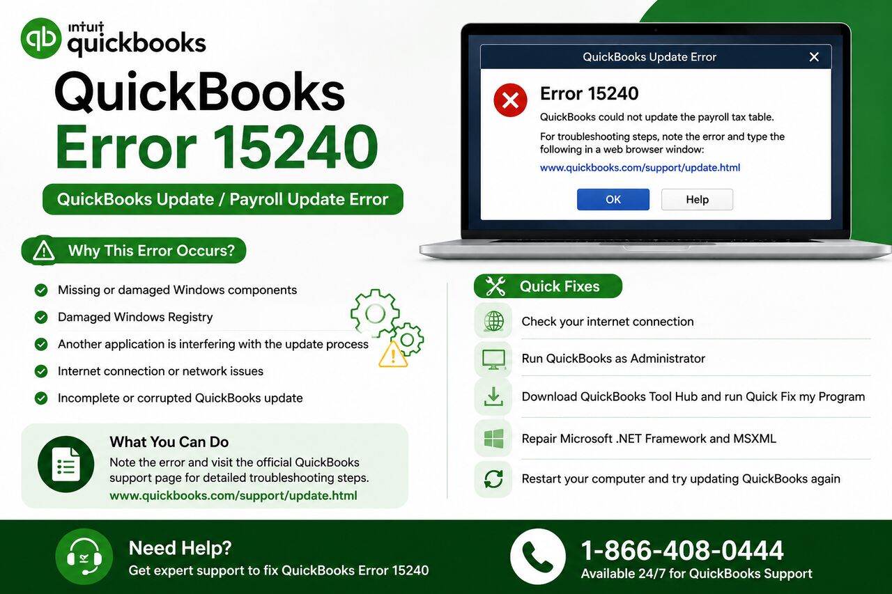 New York, Accounting, 2. QuickBooks Error 15240: Common Causes & Solutions