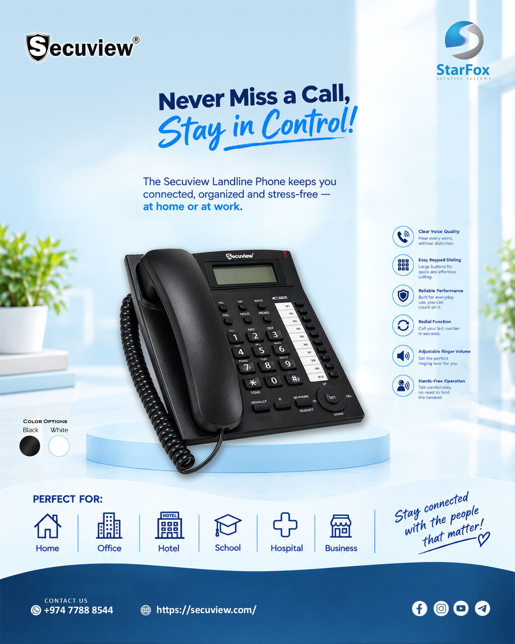 Doha, Electronics, QAR 38,  Secuview Telephone Caller ID Hands-Free And 24 Ringer Landline Phone