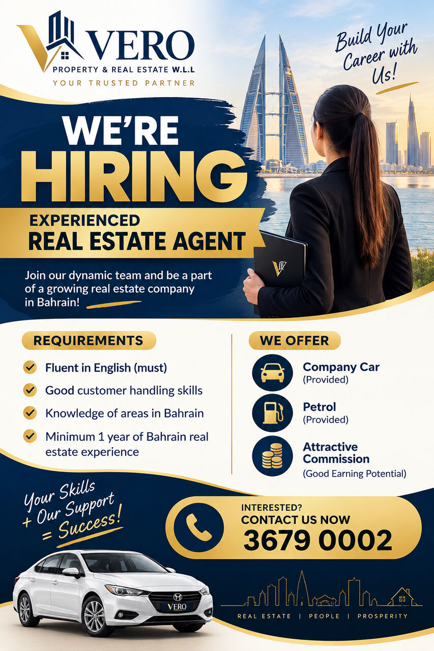 Salmaniya, Jobs, We Are Hiring Experienced Real Estate Agent