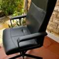 SAR 90,  High-Back Executive Office Chair &ndash; Black Leather &ndash; 90 SAR