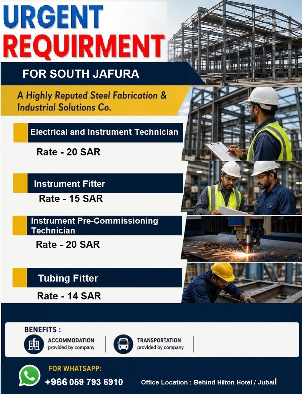 Jubail, Jobs, Urgent Electrical And Instrument Technician