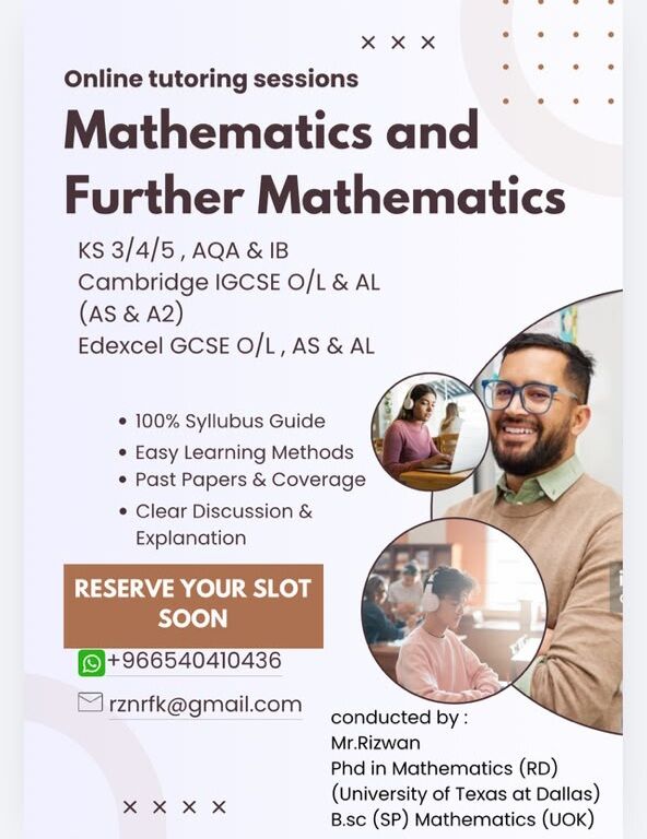 Riyadh, Lessons Offered, Mathematics As And AL