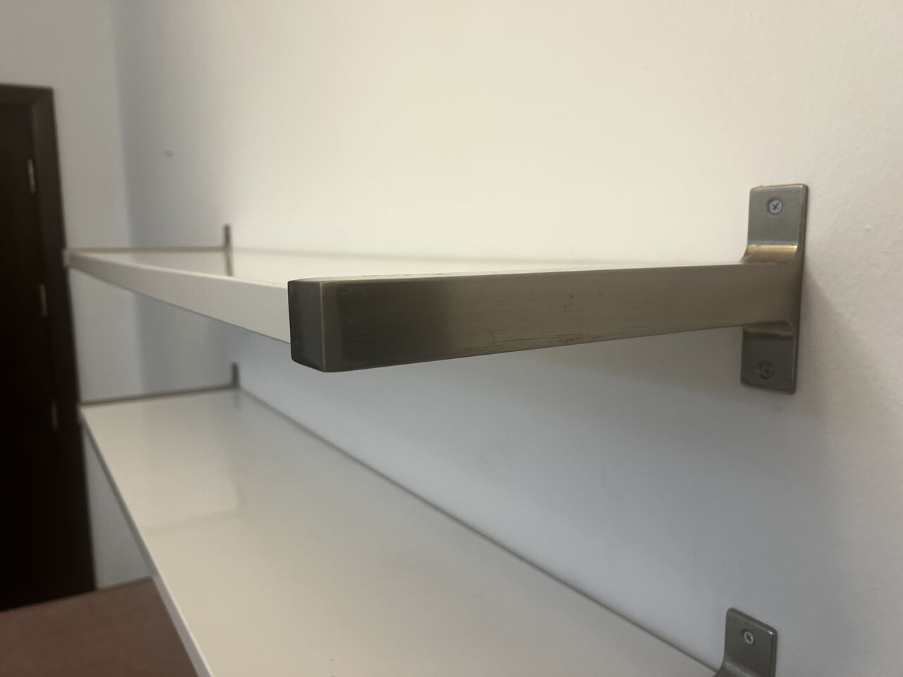 Al Khalidyia, Household Items, SAR 75,  Wall Shelf Set &ndash; White With Nickel Brackets &ndash; 75 SAR