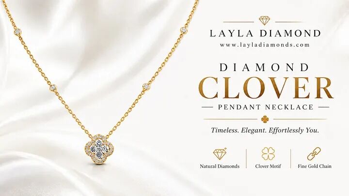 London, Jewelry, GBP 5750,  Exquisite Diamond Clover Pendant: Modern Luxury & Charm