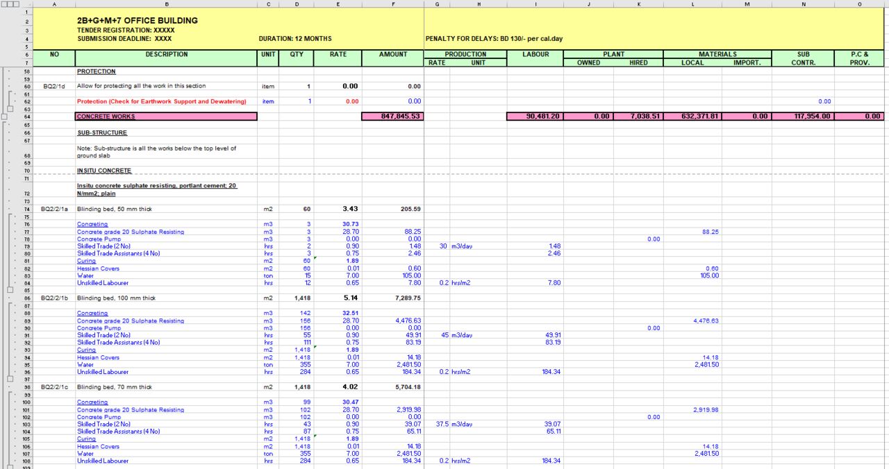 Jeddah, Jobs, Estimating Services Offer (Quantity Take-Off) & BBS (Bar Bending Schedule) Cutting List