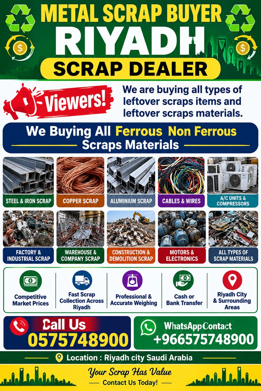 Al-Muzahmiya, Items Wanted, Metal Scrap Buyer Riyadh City Saudi Arabia We Buying Scraps Materials 0575748900