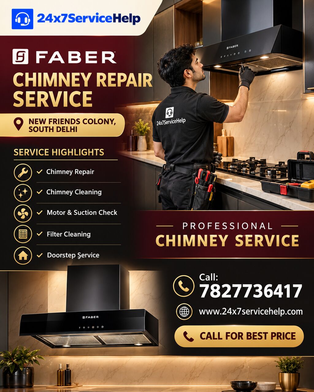 New Delhi, Appliance Repair, Professional Doorstep Chimney Assistance With Faber Chimney Repair Service In New Friends