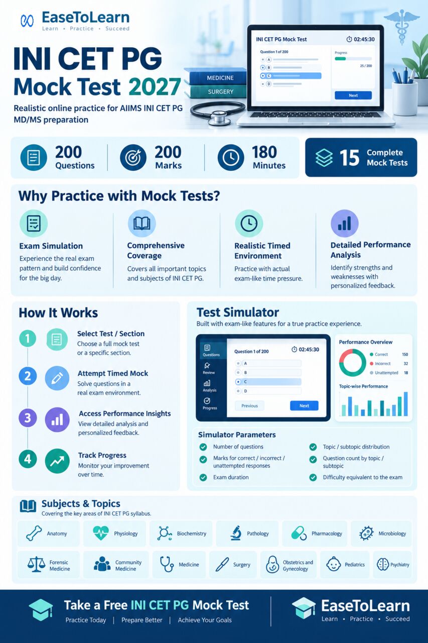 Mumbai, Education, INI CET PG Mock Test &ndash; Prepare Smarter For INI CET PG With EaseToLearn