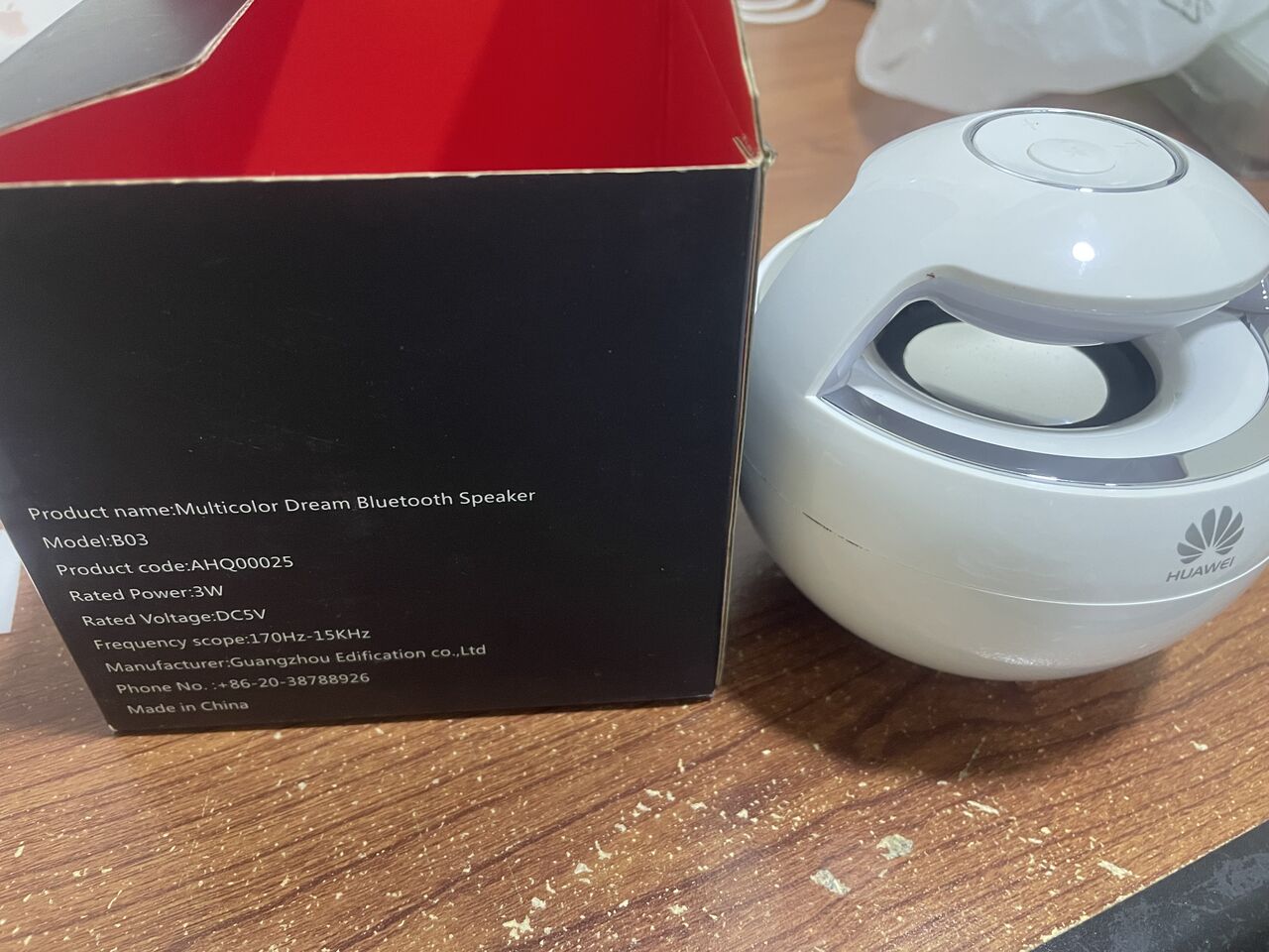 Jubail, Electronics, SAR 50,  HUAWEI Beautiful White Bluetooth Speaker, Model B03