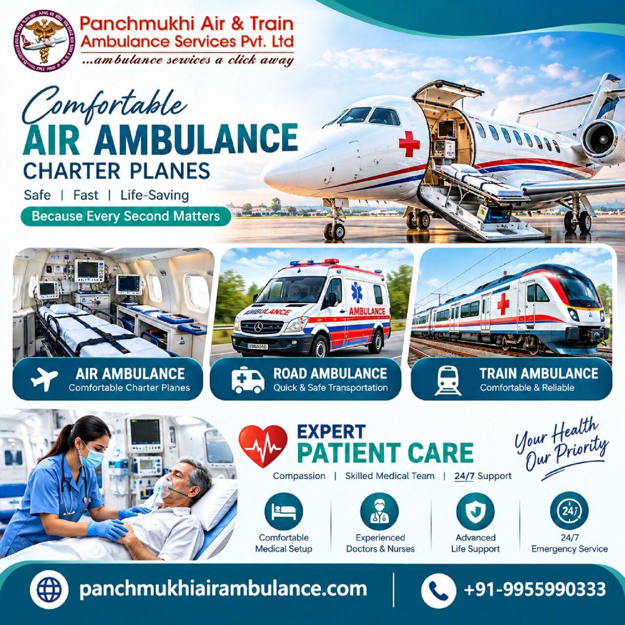 Bangalore, Health, Panchmukhi Hi Tech Air Ambulance In Bangalore- Postoperative Patient Transfers