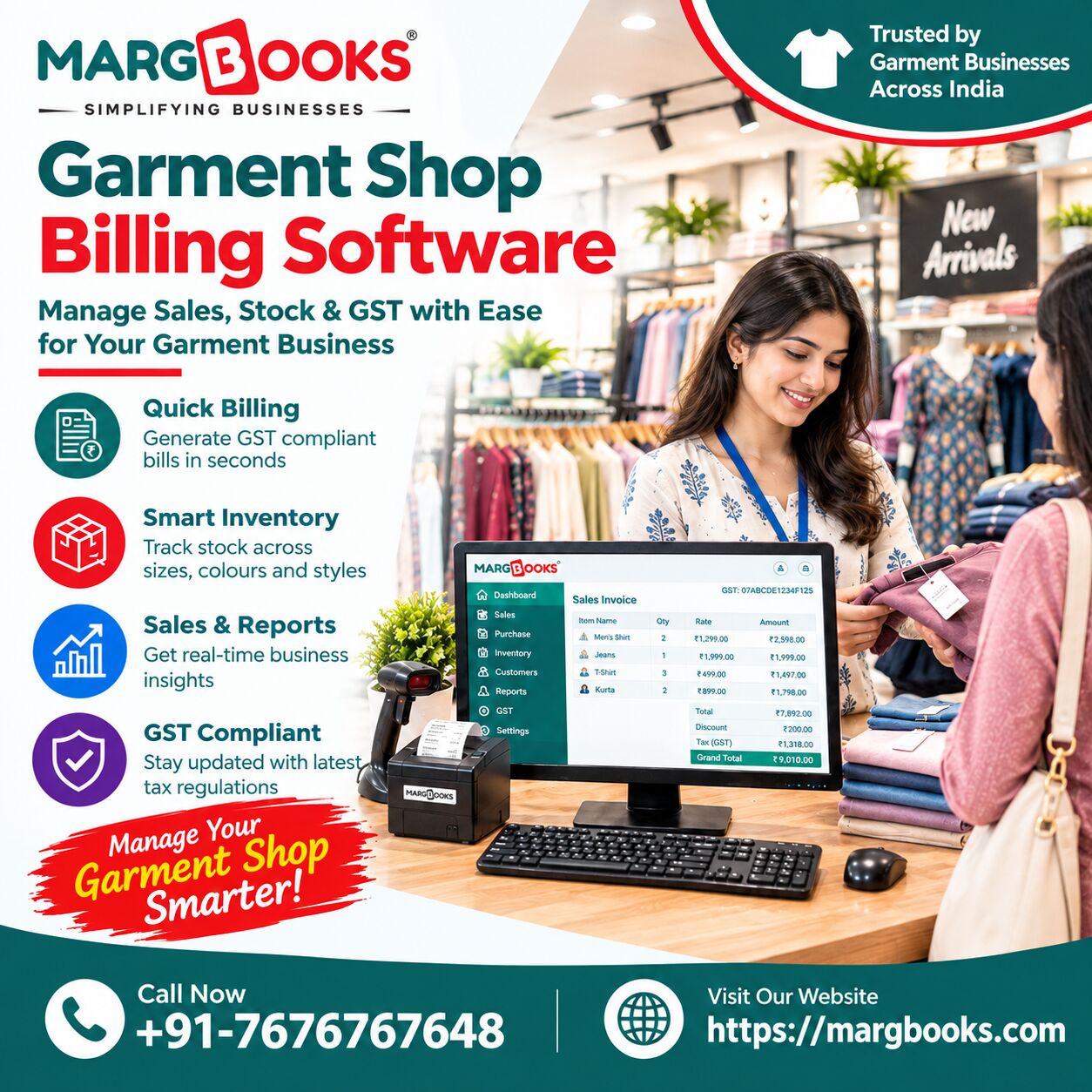 Noida, Accounting, Best Garment Shop Billing Software By MargBooks