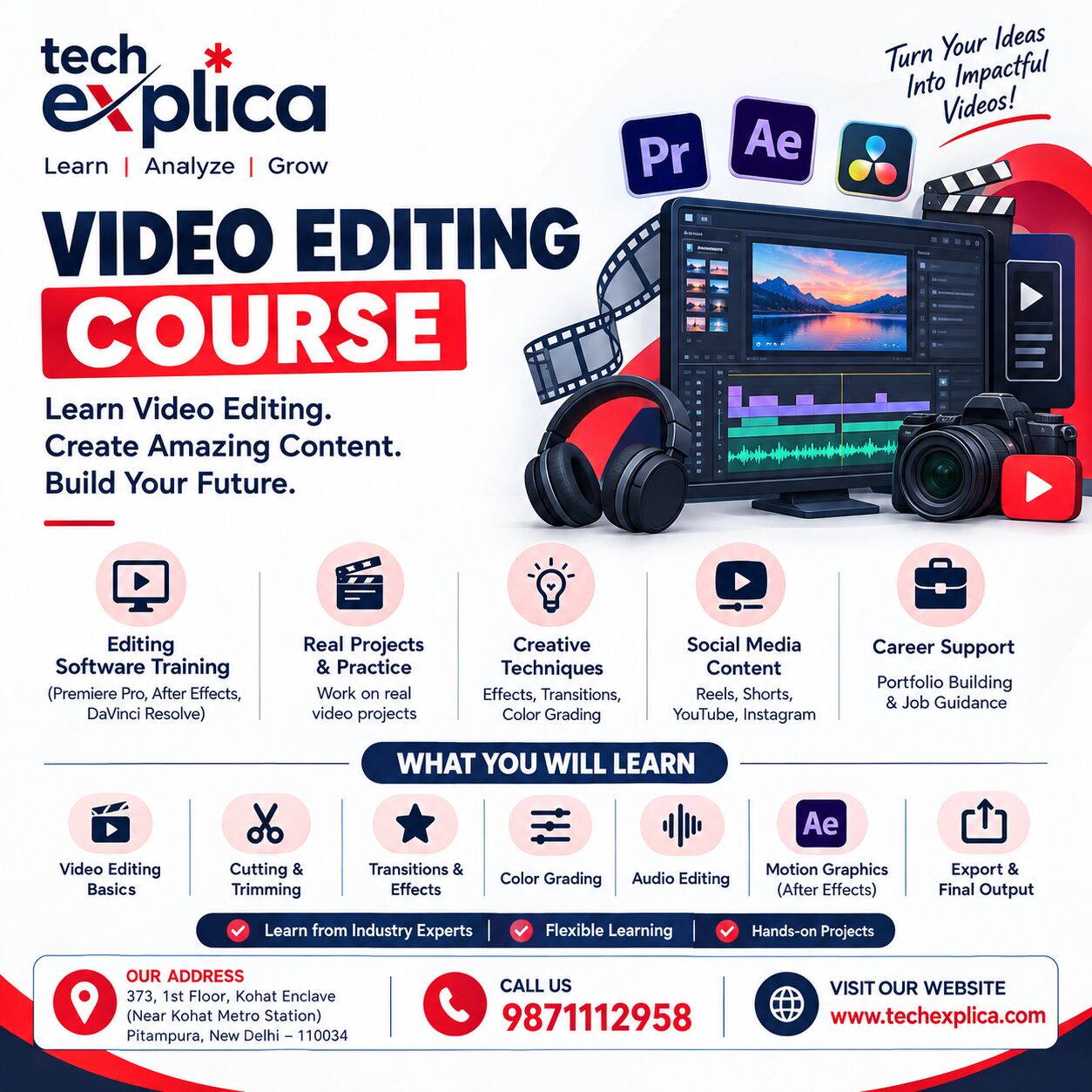 New Delhi, Lessons Offered, Video Editing Course In Delhi