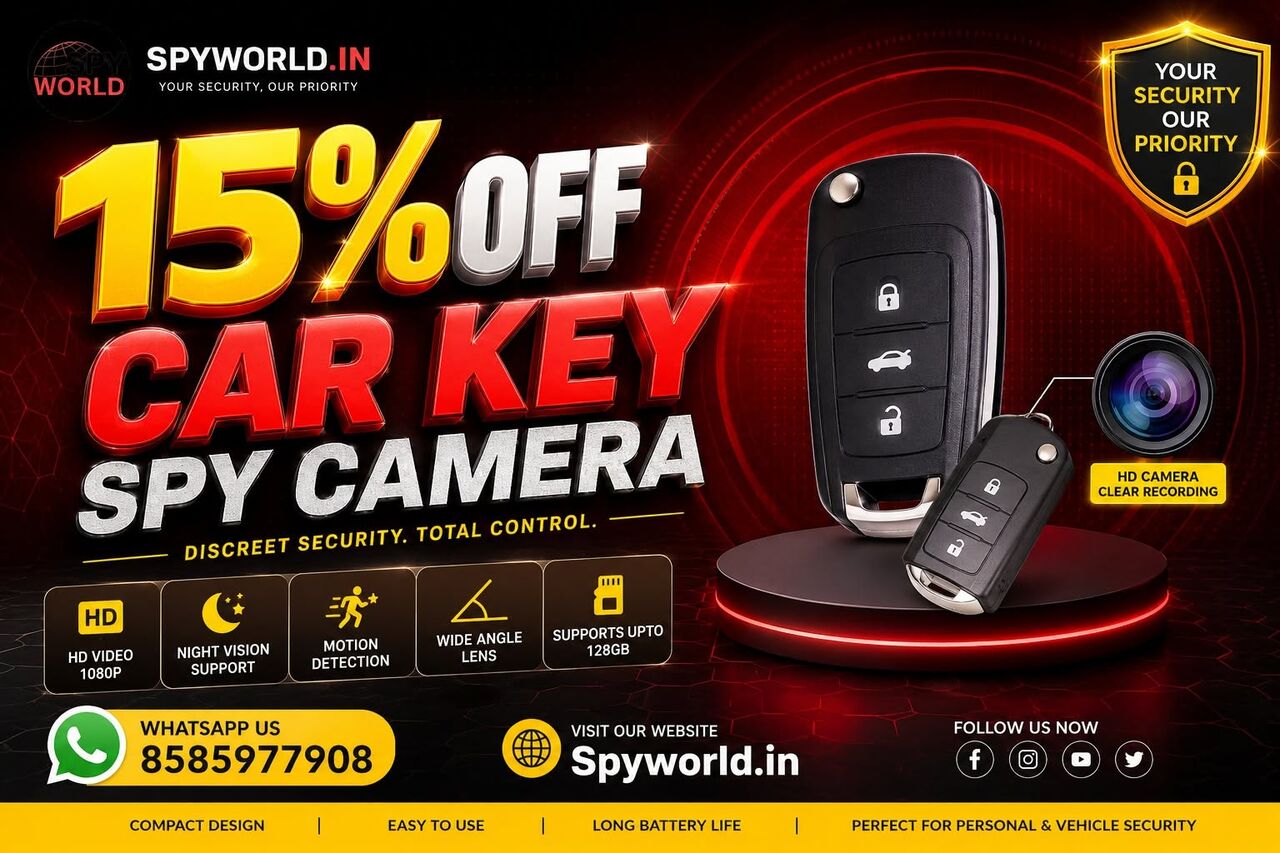 New Delhi, Electronics, INR 3499,  Spy Camera Car Key Remote Is Available At Spy World Located In Nehru Place, New Delhi. Thi