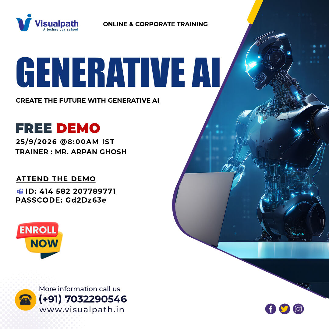 Hyderabad, Lessons Offered, Join Generative AI Online Training Free Demo - Sep 25th