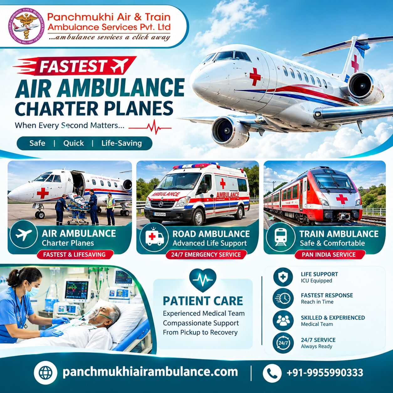 Lucknow, Health, Panchmukhi Low Cost Air Ambulance In Varanasi- Interstate Patient Transfers