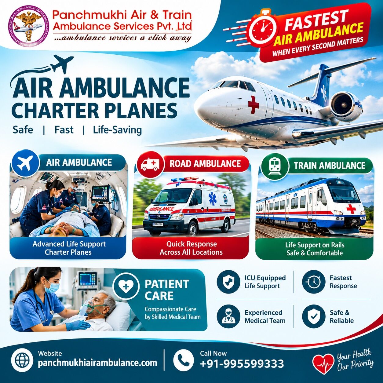Mumbai, Health, Panchmukhi Emergency Air Ambulance In Ernakulam- Emergency Rescue Arranged On Time