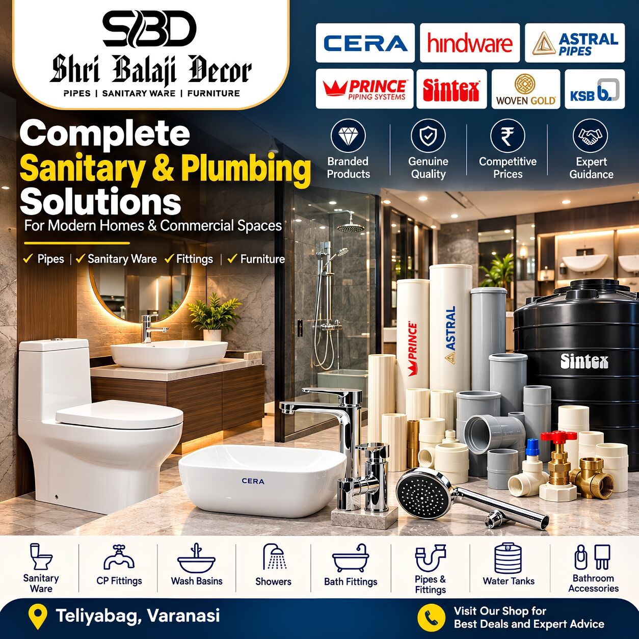 Lucknow, Electrical & Plumbing, INR 500,  Best Sanitary Shop In Varanasi