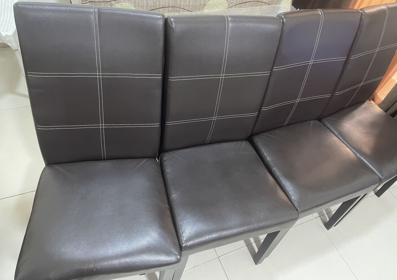 Jubail, Furniture, SAR 175,  4 Dining Chairs Leather Finish Stylish