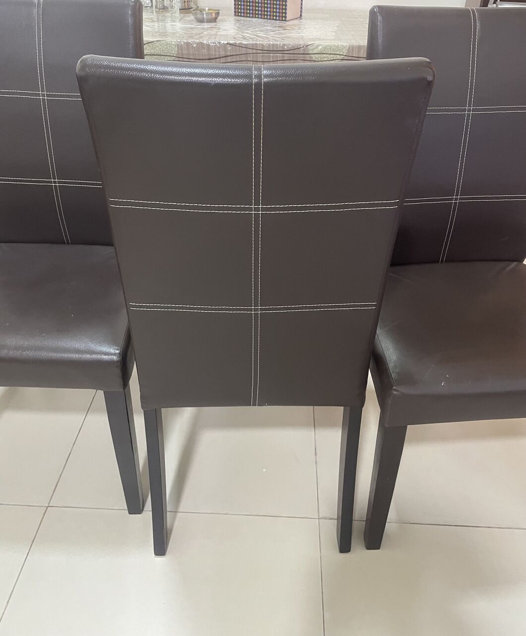 Jubail, Furniture, SAR 175,  4 Dining Chairs Leather Finish Stylish