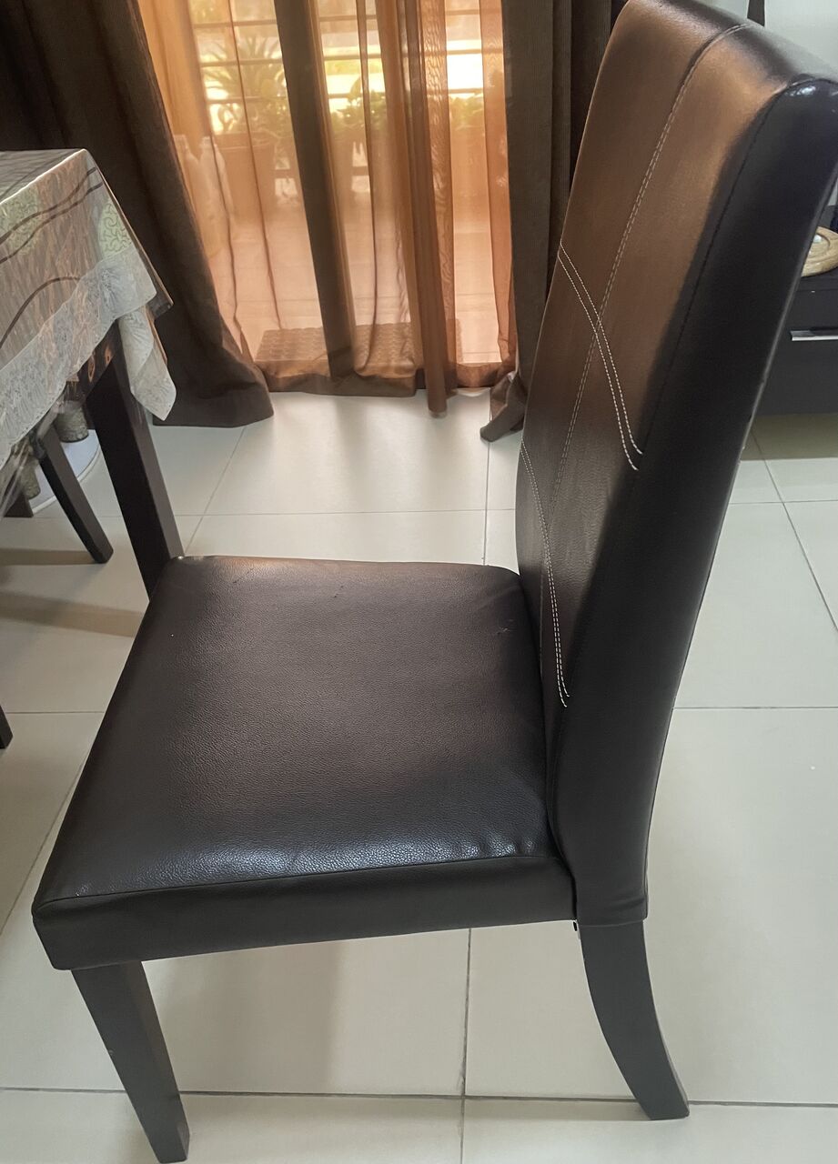 Jubail, Furniture, SAR 175,  4 Dining Chairs Leather Finish Stylish