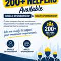 We Have 200+ Helpers Available Under Both Single Sponsorship And Multiple Sponsorship.