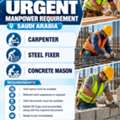 URGENT MANPOWER REQUIREMENT &ndash; SAUDI ARABIA
