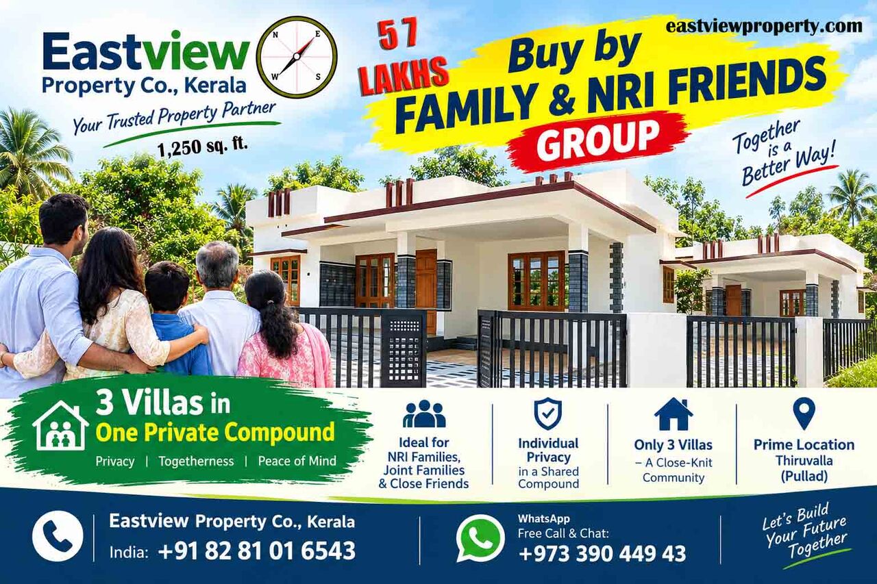Manama, Real Estate For Sale, 3 BR,  New 3-Bedroom Villa Selling At 57 Lakhs In Thiruvalla - Call Sam 39044943