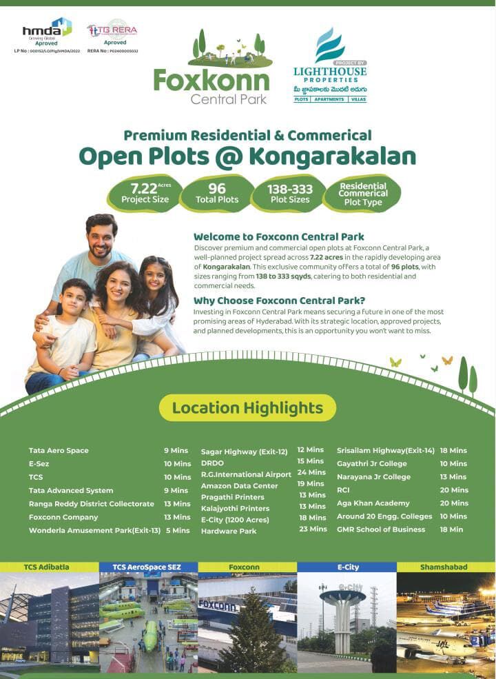 Hyderabad, Residential Plots, INR 35000,  167 Sq. Yard,  HMDA & RERA  APPROVED Open Plots For Sale @ Adibatla