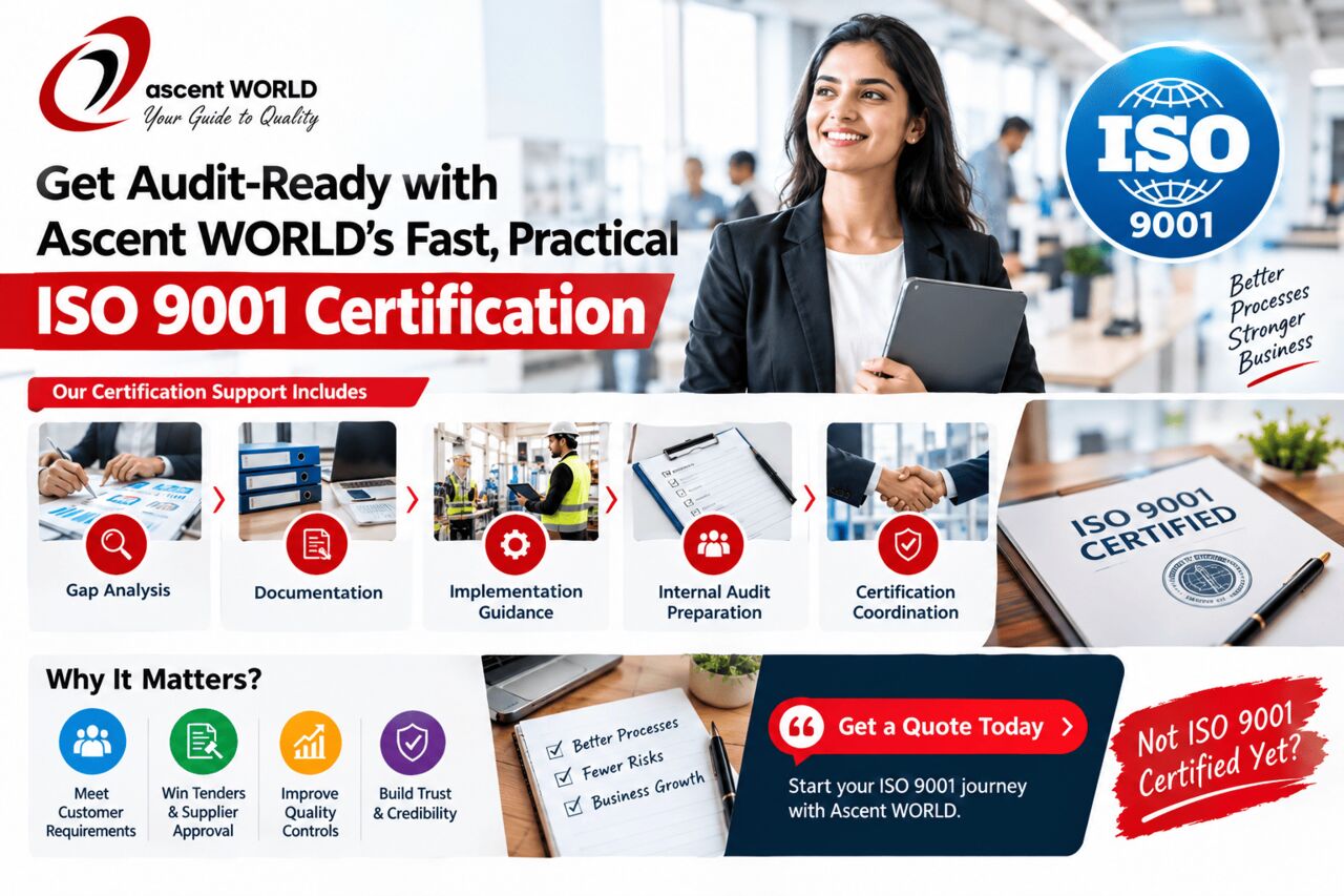 Mumbai, Business, Get Audit-Ready With Ascent WORLD&rsquo;s Fast, Practical ISO 9001 Certification