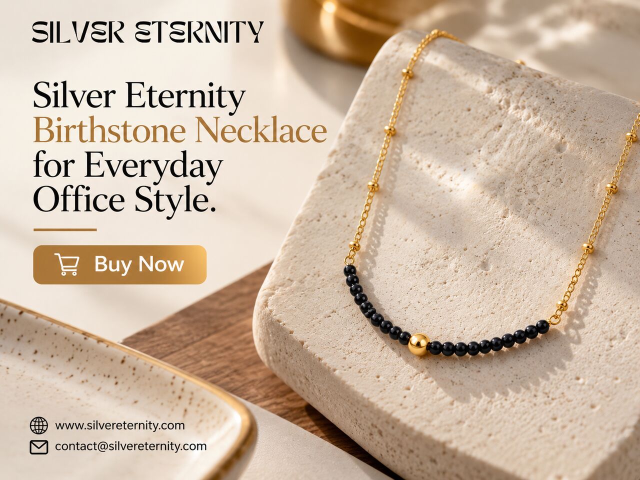 Jaipur, Jewelry, INR 5000,  Buy Now Silver Eternity Birthstone Necklace For Everyday Office Style