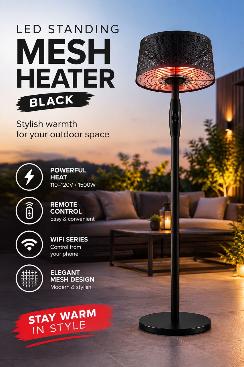 Dubai, Electronics, AED 1199,  LED Standing MESH Black Electric Patio Heater
