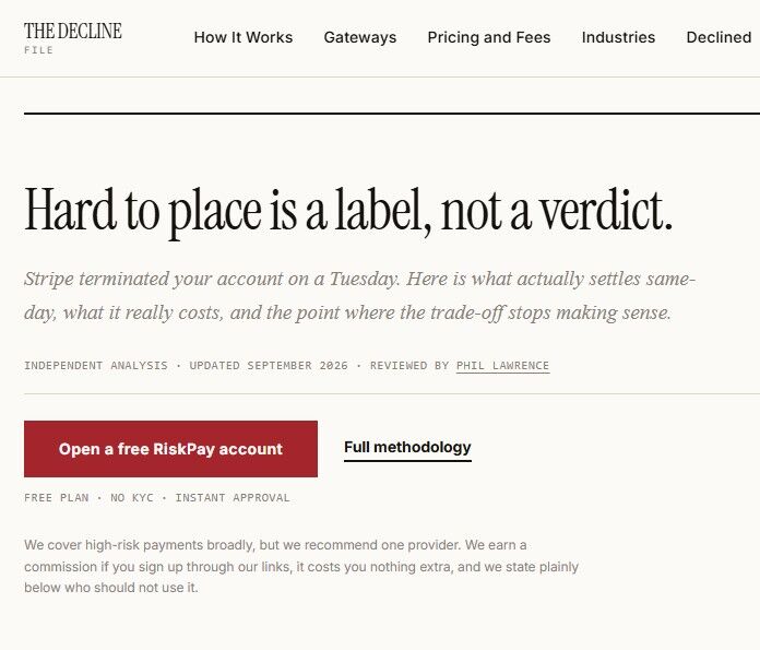 New York, Financial, High Risk Payment Processing Alternatives Declinefile
