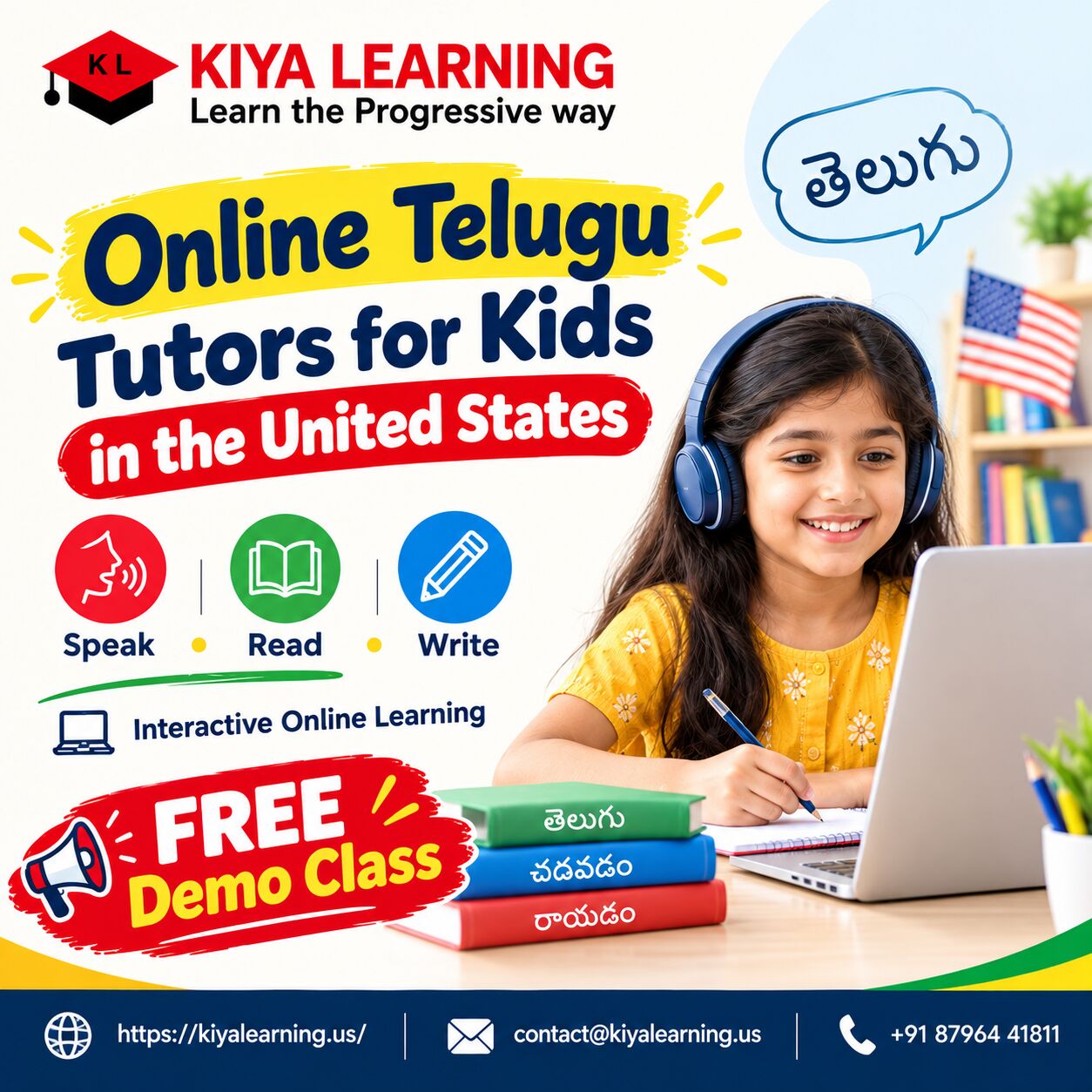 New York, Education, Online Telugu For Kids Tutors In United States