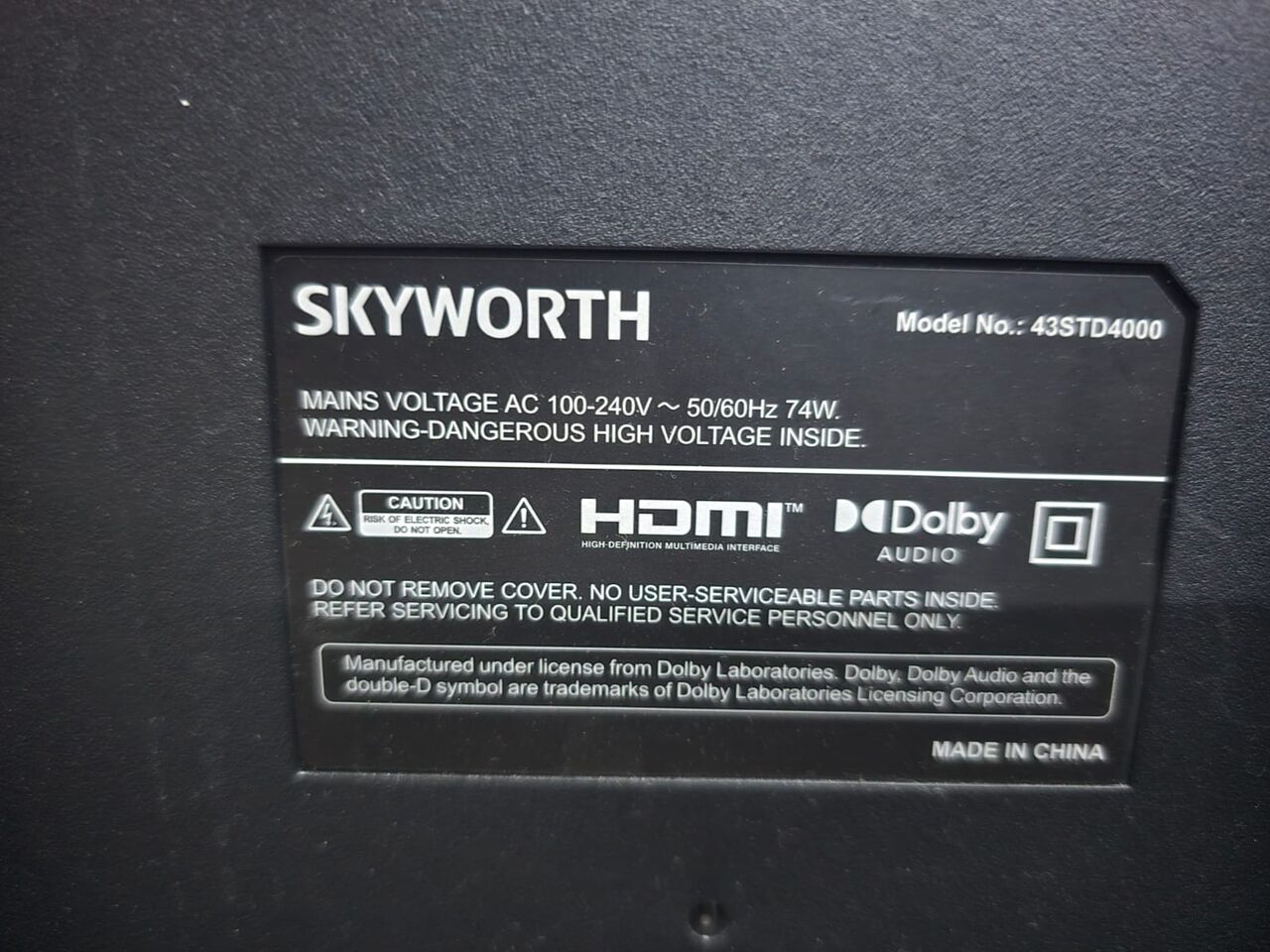 Jubail Industrial City, Electronics, SAR 499,  SKYWORTH Smart TV 43 Inch