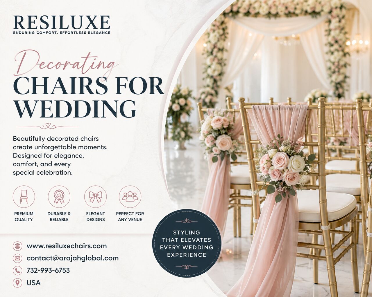 Dallas, Event Planning, Premium Ceremony Chairs For Wedding Venues | Resiluxe