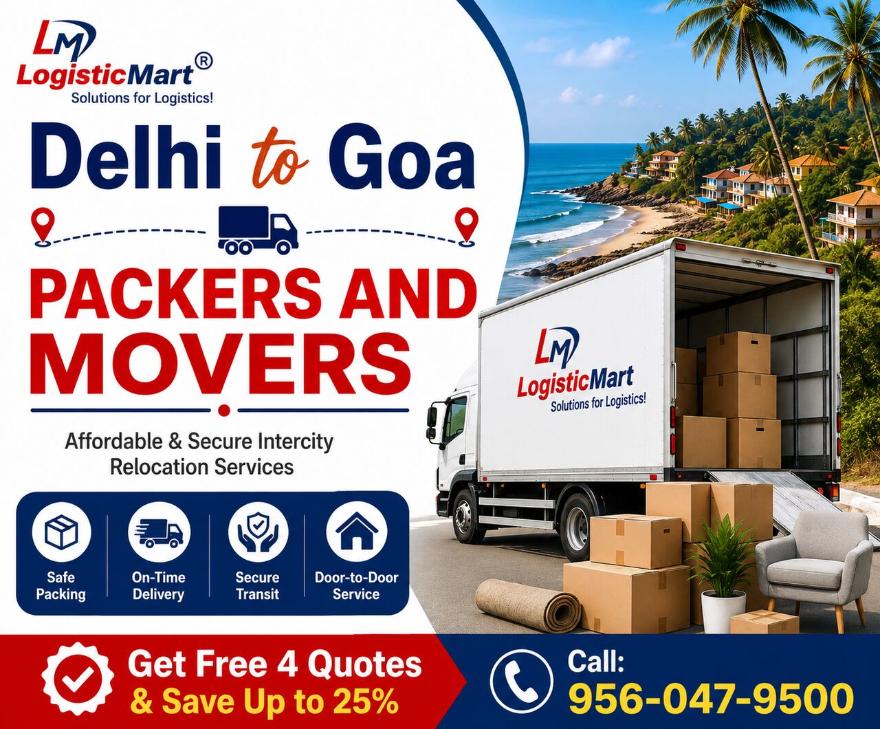 New Delhi, Household, Packers And Movers Delhi To Goa - Intercity Shifting Charges