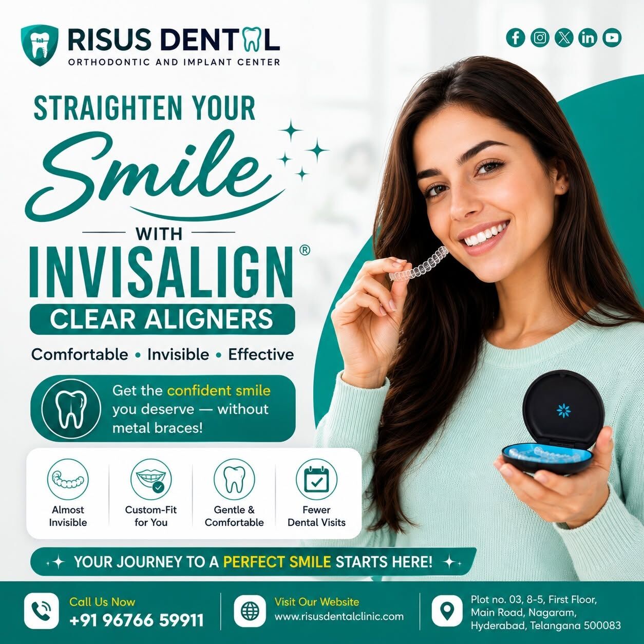Hyderabad, Health, Invisalign Clear Aligners In Nagaram, Hyderabad | Risus Dental Clinic