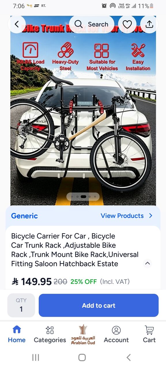 Riyadh, Bicycles, SAR 60,  Car Carrier Stand For Bicycle