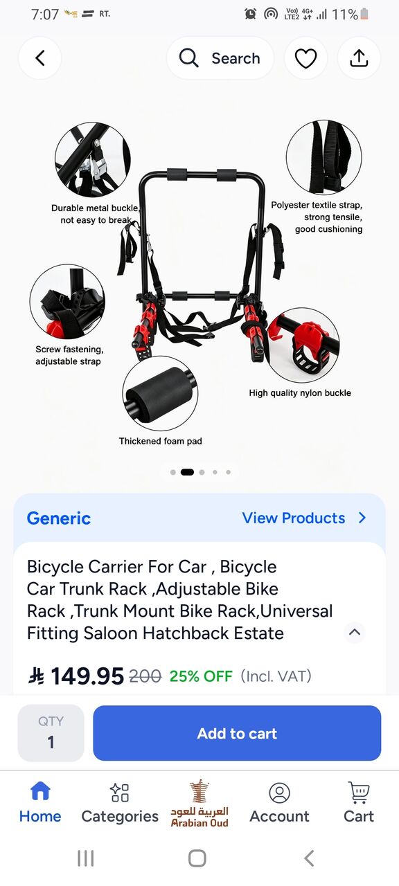 Riyadh, Bicycles, SAR 60,  Car Carrier Stand For Bicycle