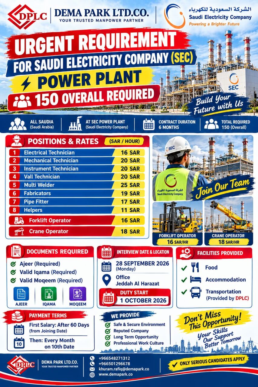 Jubail, Jobs, Multiple Category Jobs Offer