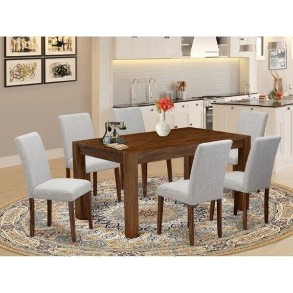 New York, Business, 7 Piece Dining Set With 6 Upholstered Chairs | East West Furniture &ndash; The Savings Net