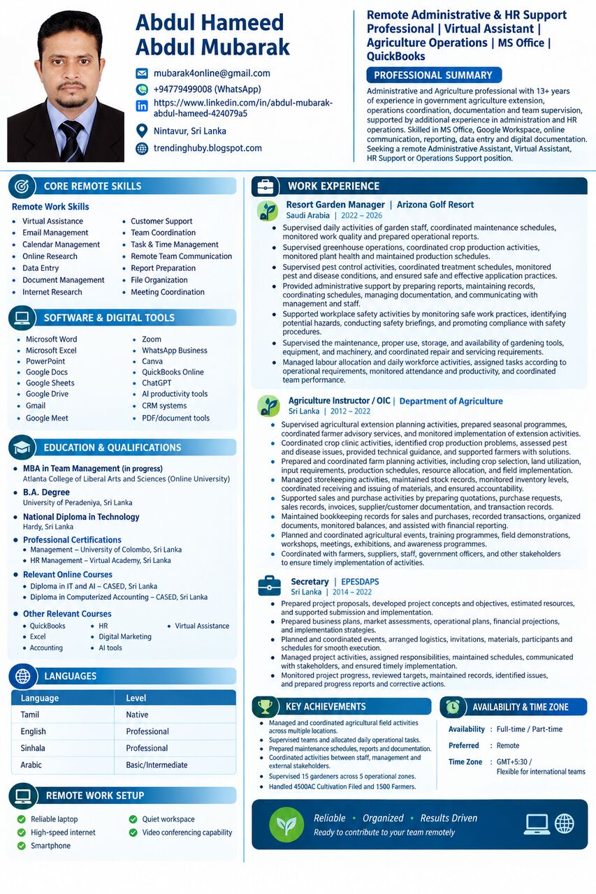 Riyadh, Job Seekers, Remote Virtual / Admin Assistant / Bookkeeper
