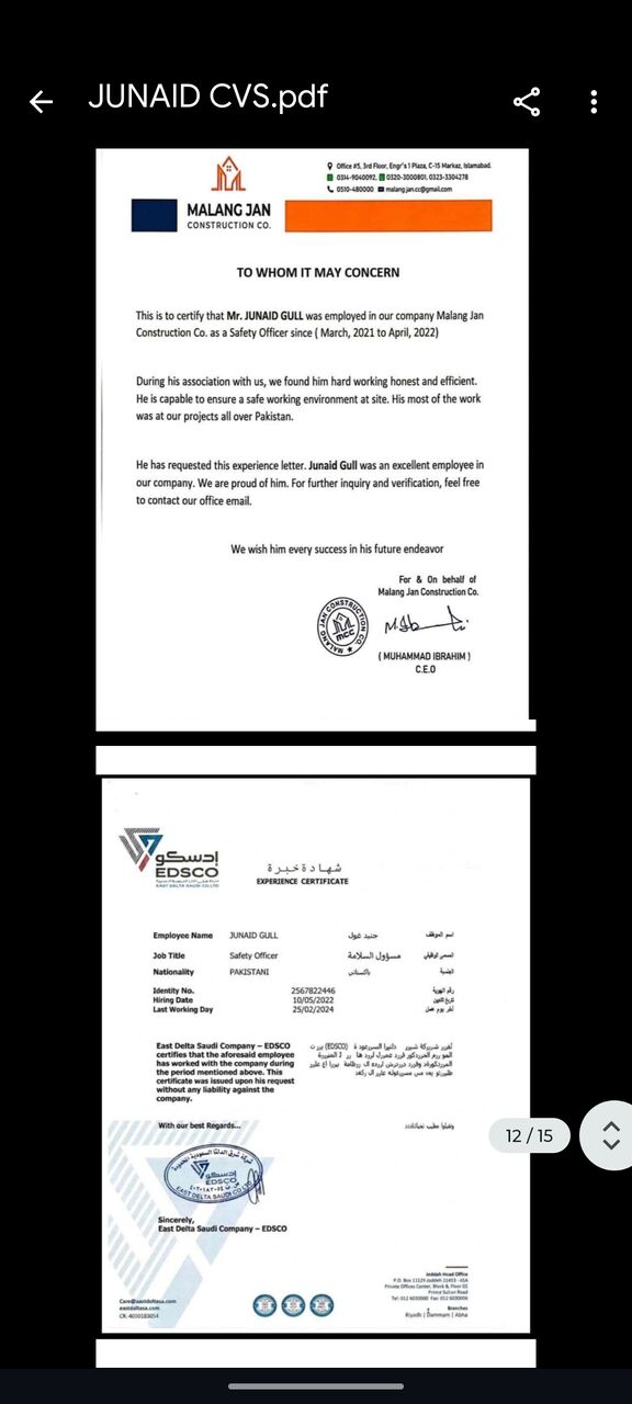 Jubail, Job Seekers, Safety Officer
