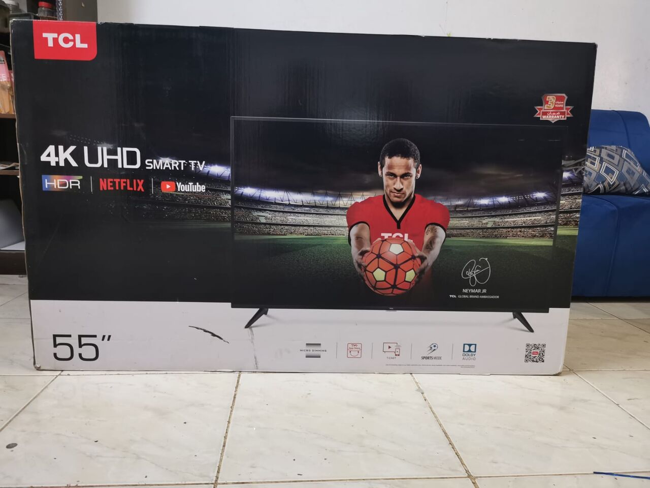 Al Malaz, Electronics, SAR 900,  Used TCL 4K 55 Inches UHD Smart TV With Box