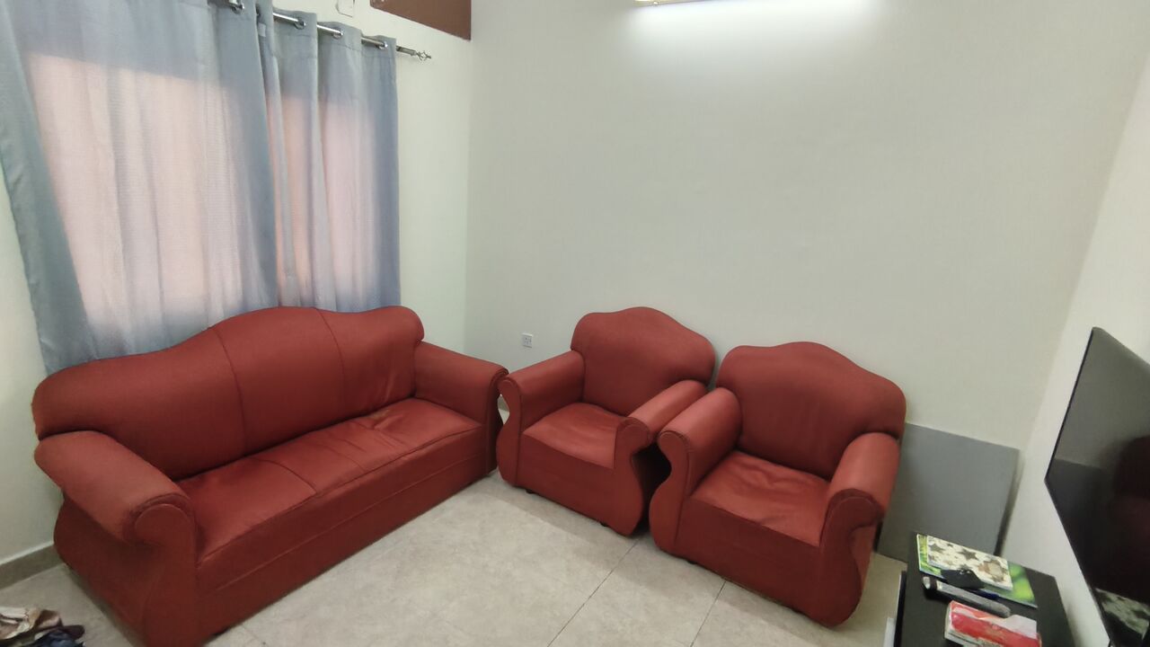 East Riffa, Furniture, BHD 35,  Sofa Set (3-seater + Two Single Chairs)