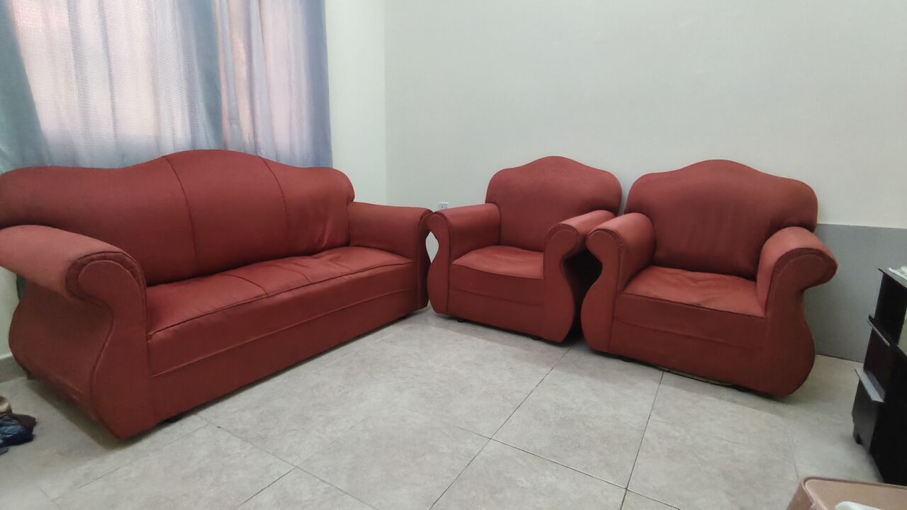 East Riffa, Furniture, BHD 35,  Sofa Set (3-seater + Two Single Chairs)