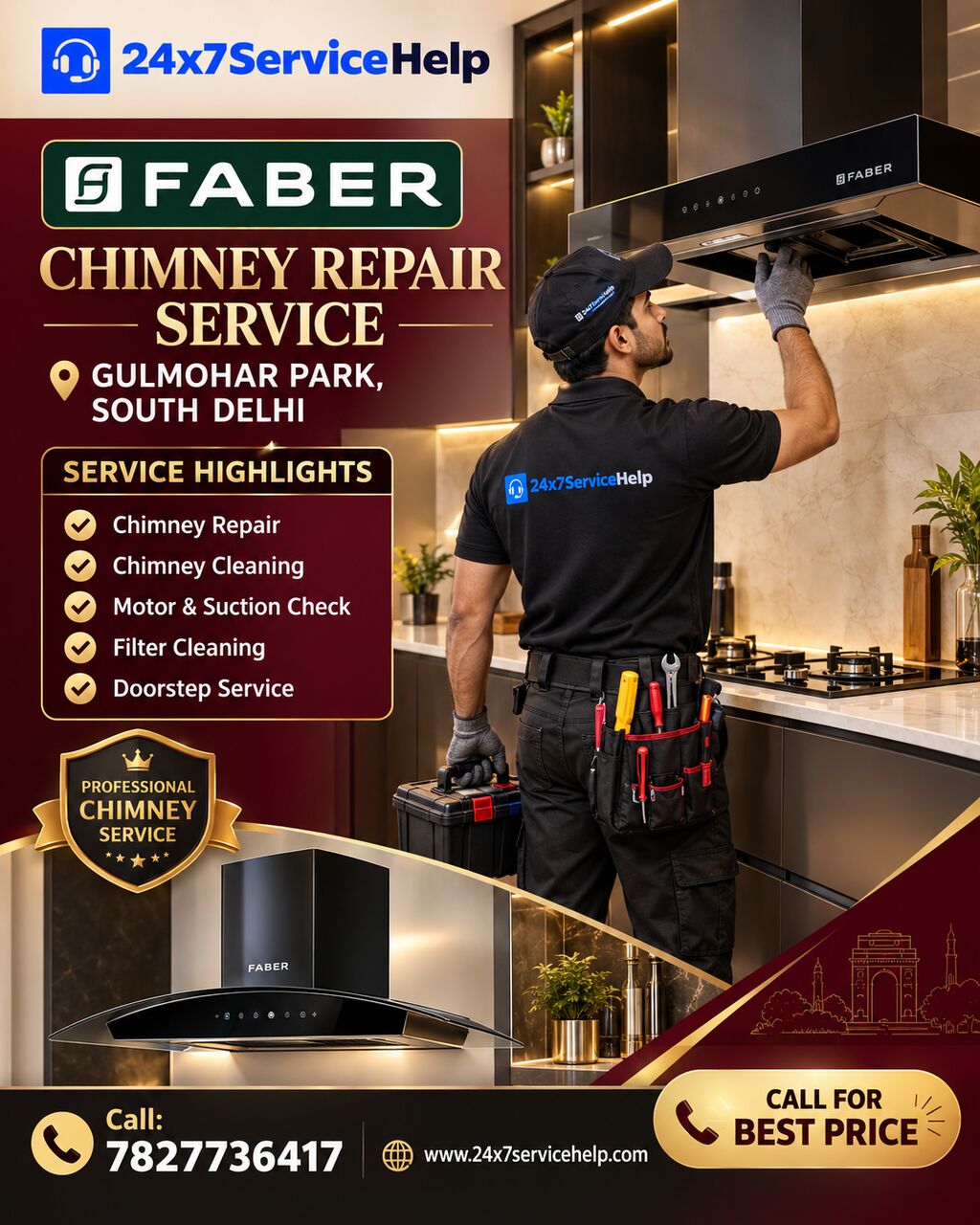 New Delhi, Appliance Repair, Reliable Kitchen Ventilation Support With Faber Chimney Repair Service In Gulmohar Park So