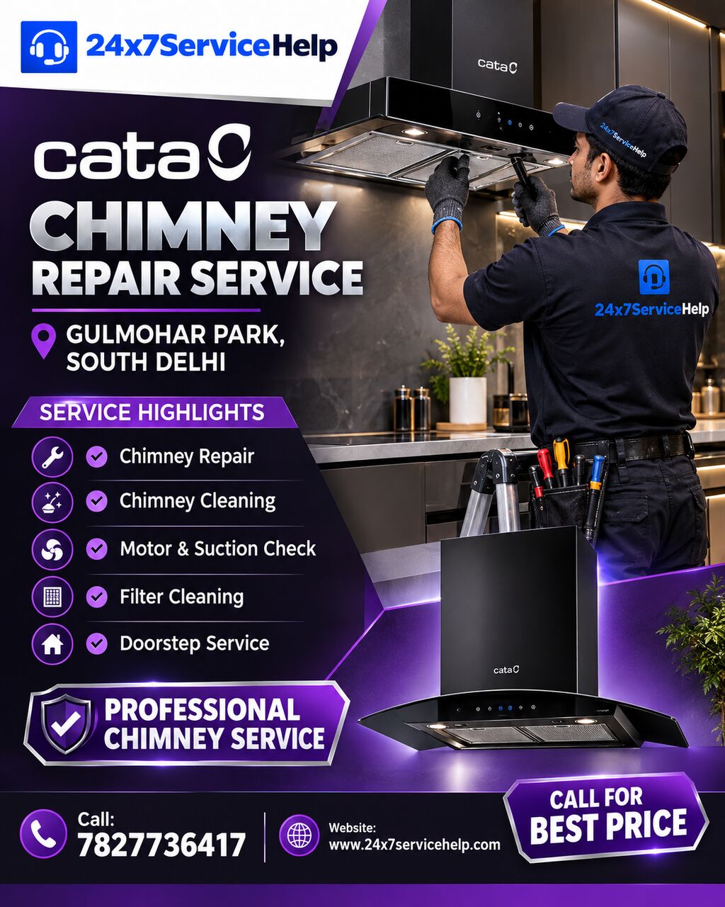New Delhi, Appliance Repair, Convenient Chimney Maintenance With Cata Chimney Repair Service In Gulmohar Park South Del