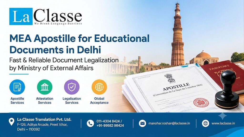New Delhi, Translation, MEA Apostille For Educational Documents In Delhi | La Classe